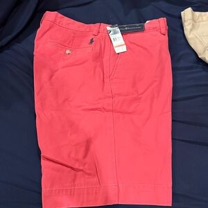 Polo by Ralph Lauren Men's Coral Flat Front Chino Shorts